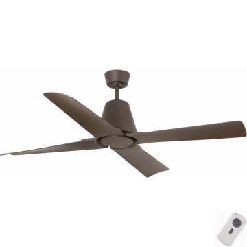 FARO 33490 - Plafondventilator TYPHOON IP44 bruin + afstandsbediening