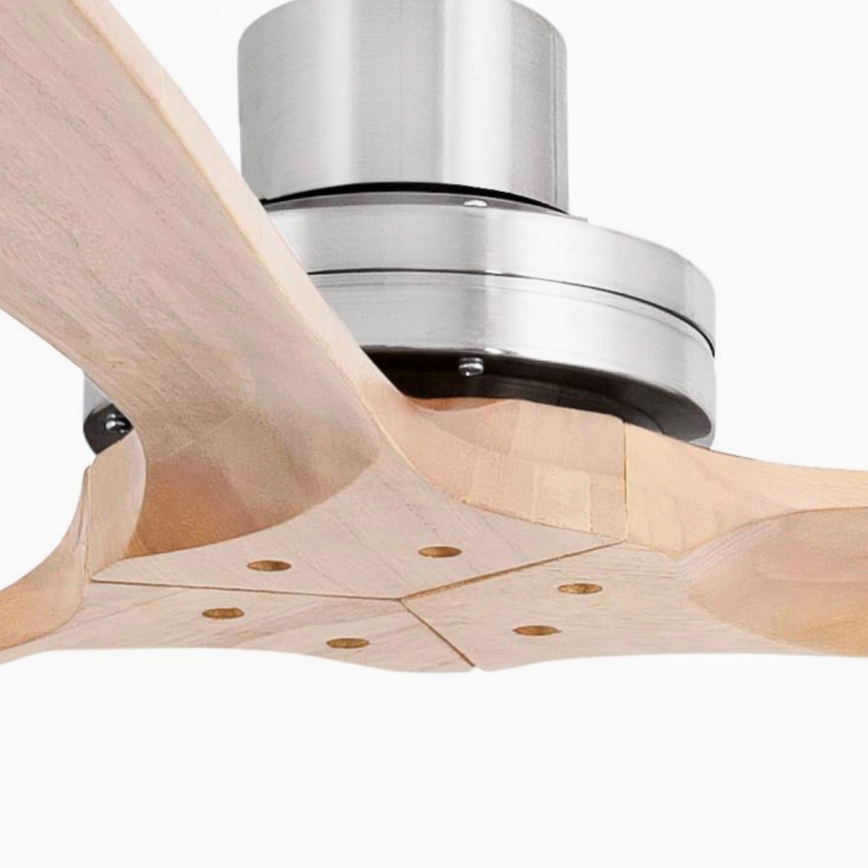 FARO 33504DC - Plafondventilator LANTAU XL hout/mat chroom diameter 168 cm + afstandsbediening
