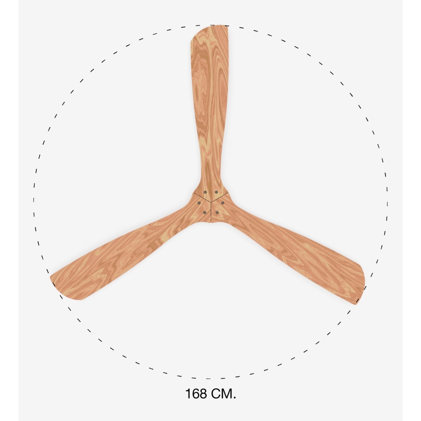 FARO 33504DC - Plafondventilator LANTAU XL hout/mat chroom diameter 168 cm + afstandsbediening