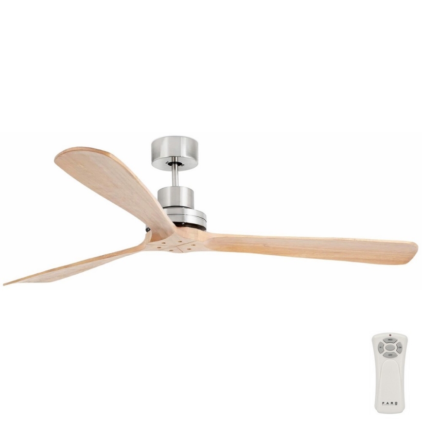FARO 33504DC - Plafondventilator LANTAU XL hout/mat chroom diameter 168 cm + afstandsbediening