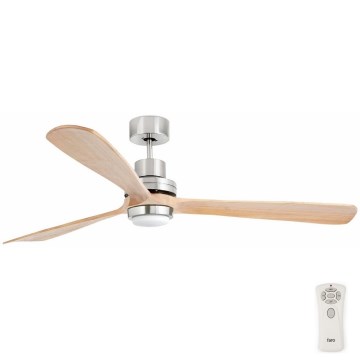 FARO 33505DC - LED-plafondventilator LANTAU XL LED/15W/230V hout/mat chroom diameter 168 cm + afstandsbediening