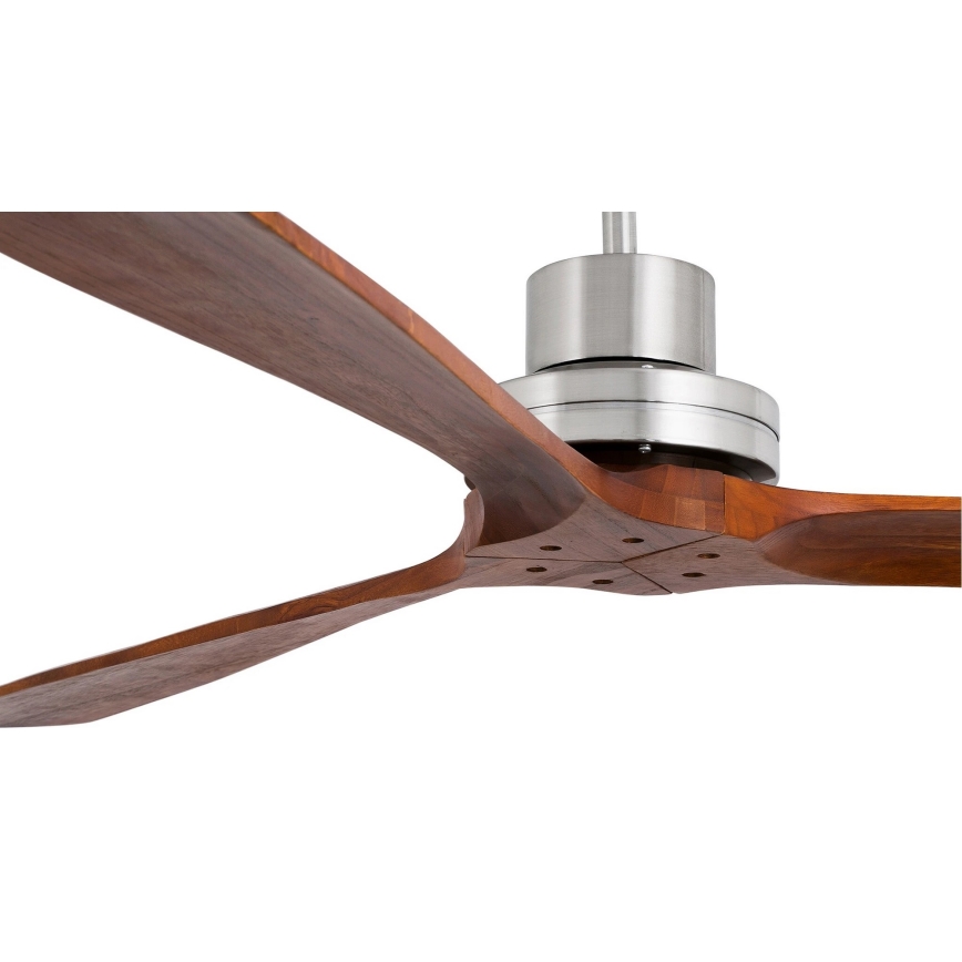 FARO 33508DC - Plafondventilator MINI LANTAU mat chroom/bruin diameter 108 cm + afstandsbediening
