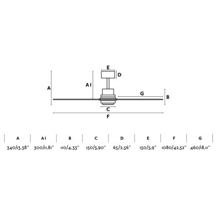 FARO 33508DC - Plafondventilator MINI LANTAU mat chroom/bruin diameter 108 cm + afstandsbediening