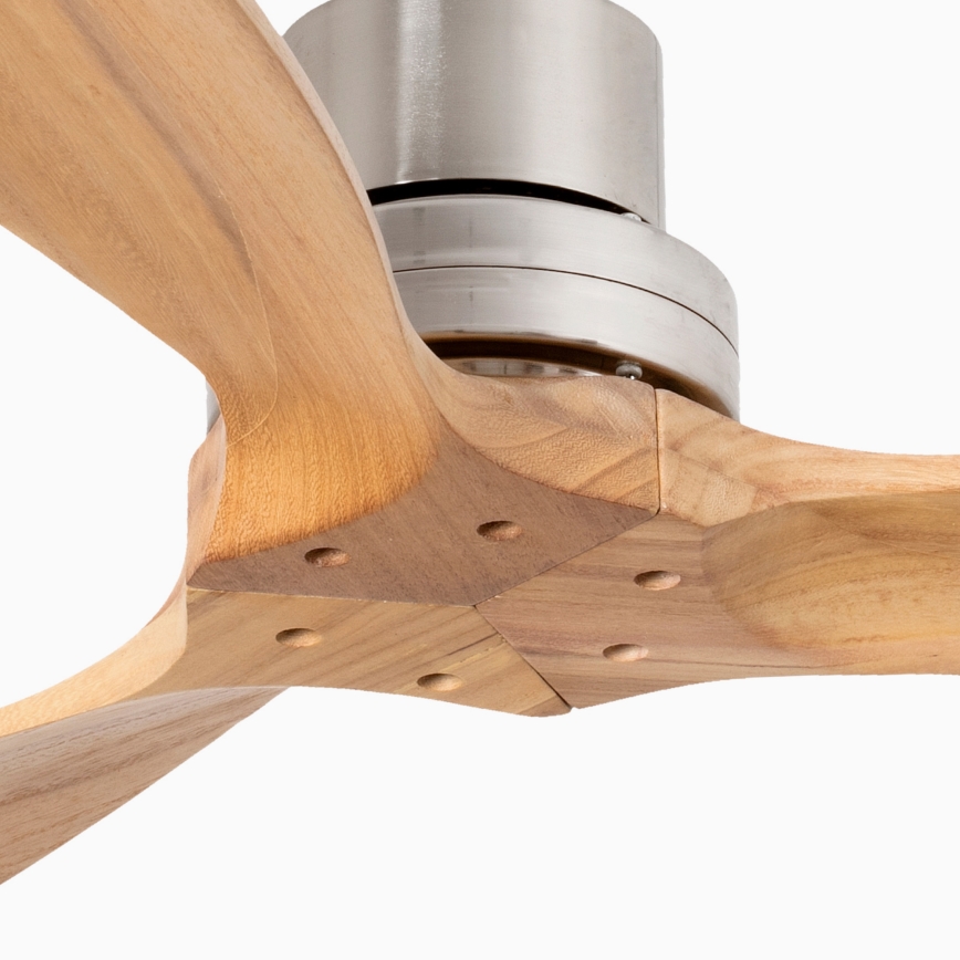 FARO 33509DC - Plafondventilator MINI LANTAU mat chroom/hout diameter 107 cm + afstandsbediening