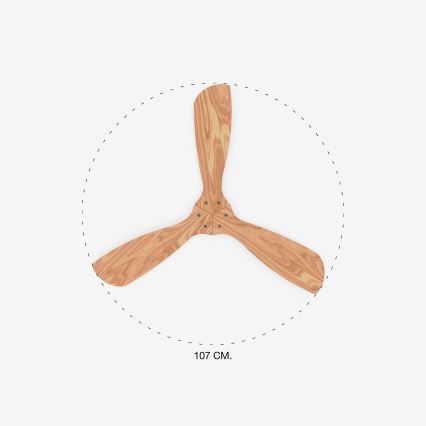 FARO 33509DC - Plafondventilator MINI LANTAU mat chroom/hout diameter 107 cm + afstandsbediening