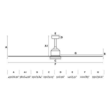 FARO 33512 - Plafondventilator CIES wit + afstandsbediening