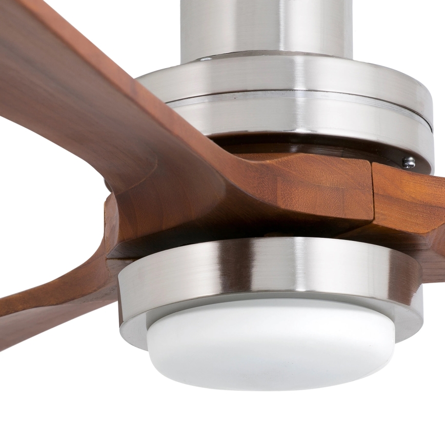FARO 33518DC - LED-plafondventilator LANTAU LED/15W/230V mat chroom/hout + afstandsbediening