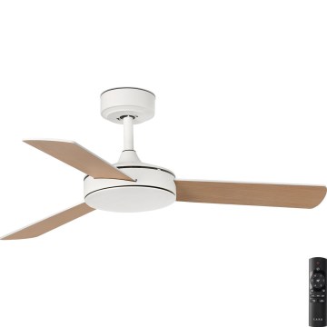 FARO 33603DC - Plafondventilator MINI MALLORCA S bruin/wit d. 106 cm + afstandsbediening
