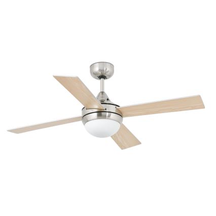 FARO 33699 - Plafondventilator MINI ICARIA 2xE14/8W/230V mat chroom/grijs