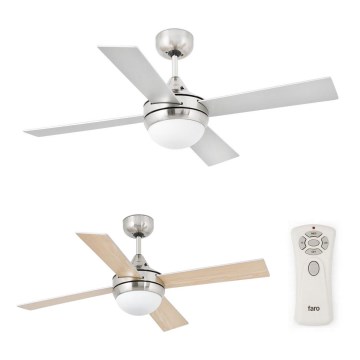 FARO 33699 - Plafondventilator MINI ICARIA 2xE14/8W/230V mat chroom/grijs