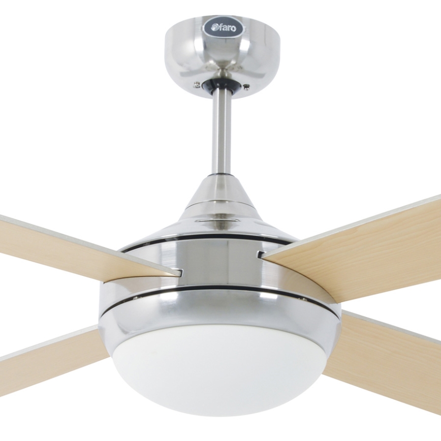 FARO 33701 - Plafondventilator ICARIA met afstandsbediening 2xE27/20W/230V grijs d. 132 cm + afstandsbediening