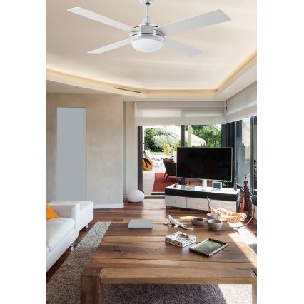 FARO 33701 - Plafondventilator ICARIA met afstandsbediening 2xE27/20W/230V grijs d. 132 cm + afstandsbediening