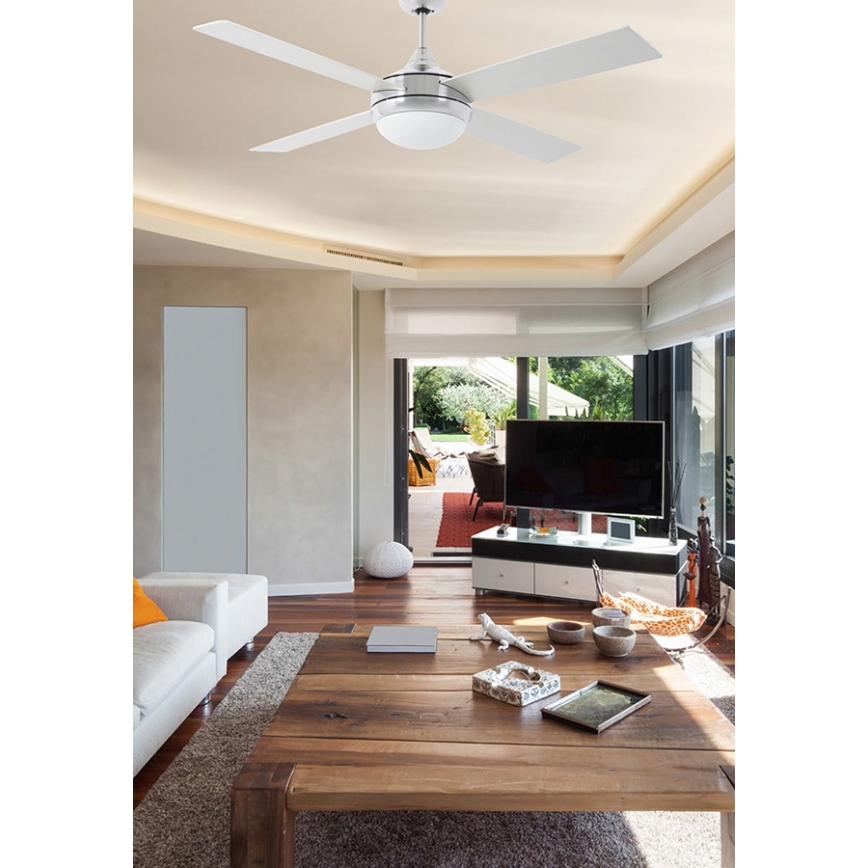 FARO 33701 - Plafondventilator ICARIA met afstandsbediening 2xE27/20W/230V grijs d. 132 cm + afstandsbediening