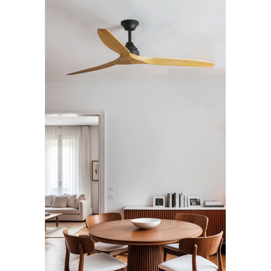 FARO 33718DC- Plafondventilator ALO L hout/zwart d. 152 cm + afstandsbediening