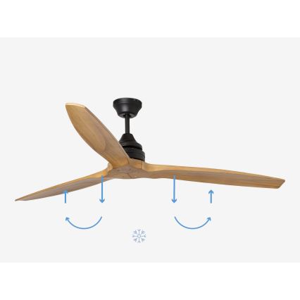 FARO 33718DC- Plafondventilator ALO L hout/zwart d. 152 cm + afstandsbediening