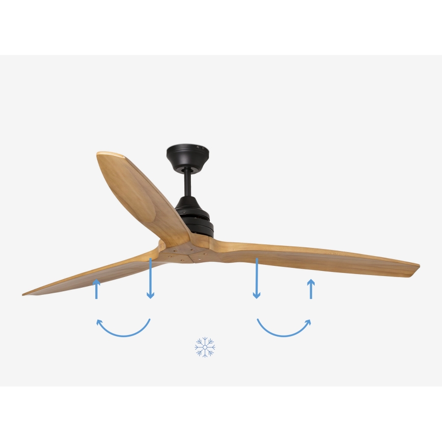FARO 33718DC- Plafondventilator ALO L hout/zwart d. 152 cm + afstandsbediening