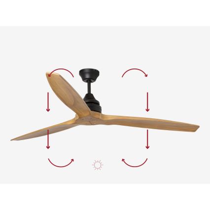 FARO 33718DC- Plafondventilator ALO L hout/zwart d. 152 cm + afstandsbediening