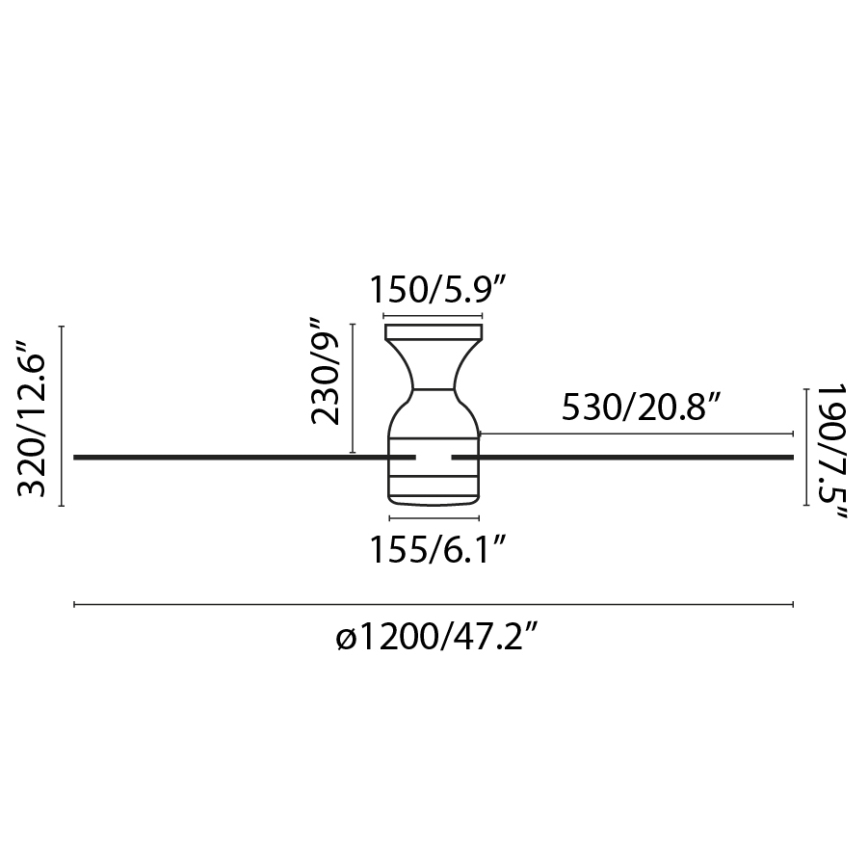 FARO 33756 - LED Plafondventilator FRASER LED/16W/230V wit d. 120 cm + afstandsbediening