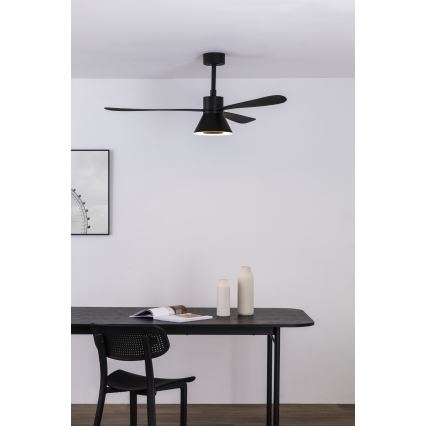 FARO 33761WT-23 - LED dimbare plafondventilator AMELIA L CONE LED/20W/230V 2700/3500/5000K zwart diameter 132 cm Wi-Fi Tuya + afstandsbediening