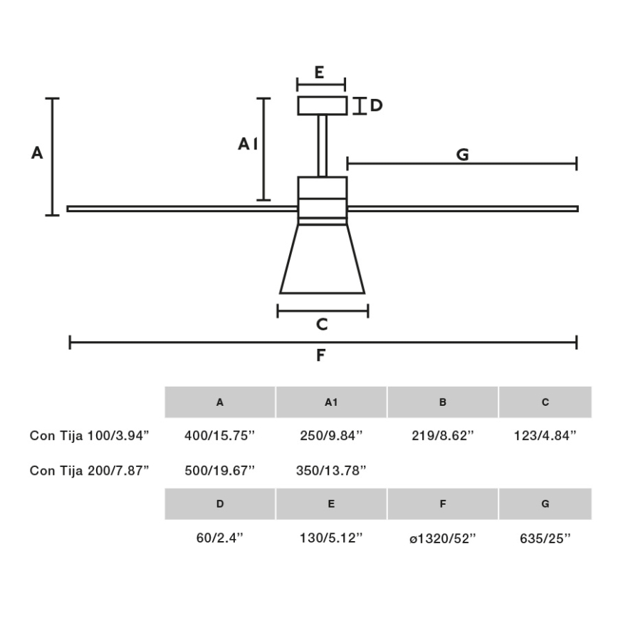 FARO 33761WT-23 - LED dimbare plafondventilator AMELIA L CONE LED/20W/230V 2700/3500/5000K zwart diameter 132 cm Wi-Fi Tuya + afstandsbediening