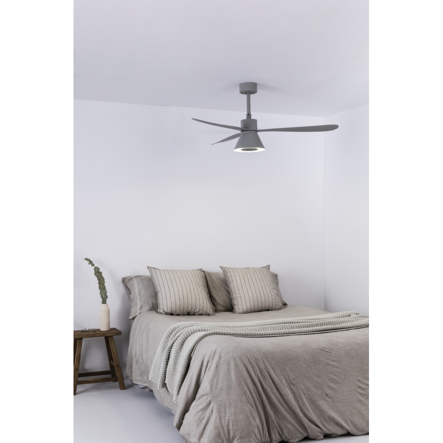 FARO 33762WT-24 - LED dimbare plafondventilator AMELIA L CONE LED/20W/230V 2700/3500/5000K grijs diameter 132 cm Wi-Fi Tuya + afstandsbediening