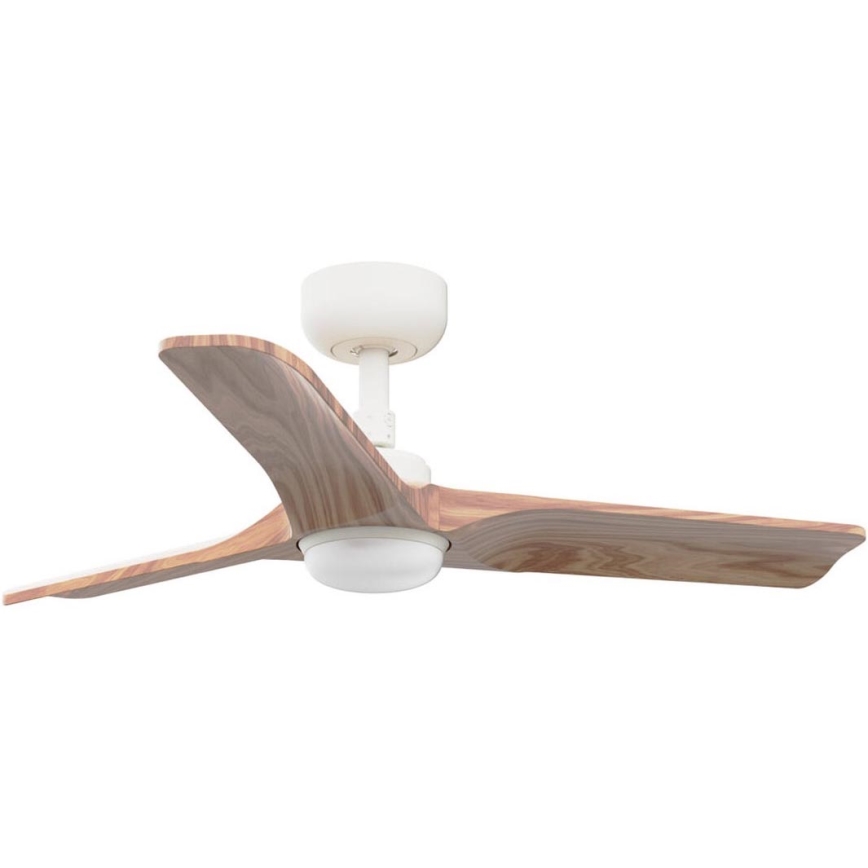 FARO 33805WT-1TW - LED dimbare plafondventilator HEYWOOD S LED/10W/230V 2700/4000/6000K hout/wit diameter 90 cm Wi-Fi Tuya + afstandsbediening