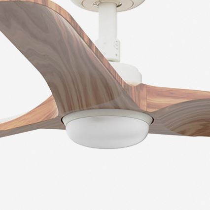 FARO 33805WT-1TW - LED dimbare plafondventilator HEYWOOD S LED/10W/230V 2700/4000/6000K hout/wit diameter 90 cm Wi-Fi Tuya + afstandsbediening