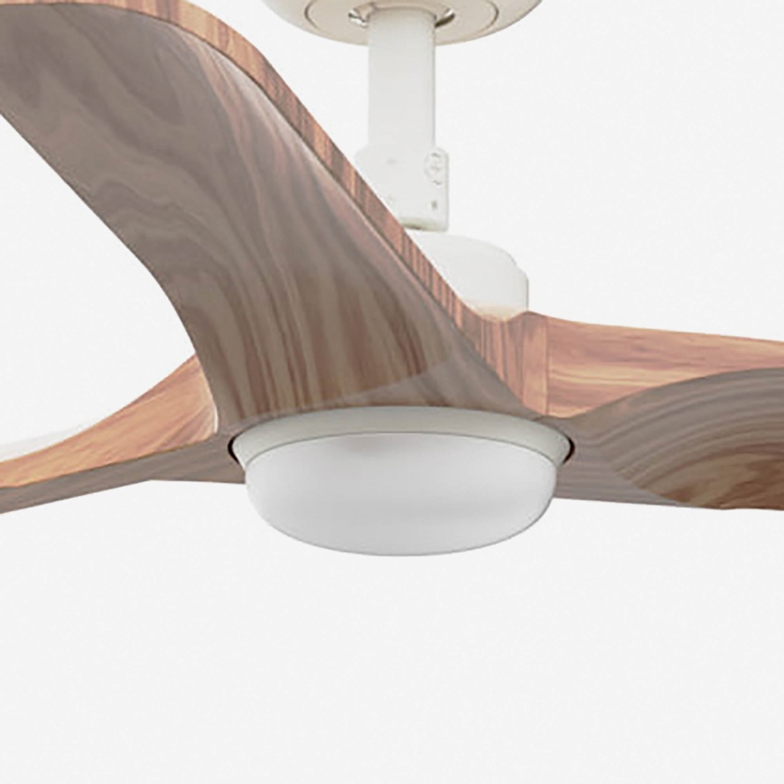 FARO 33805WT-1TW - Dimbare LED-plafondventilator HEYWOOD S LED/10W/230V 2700/3000/4000K hout/wit Ø 90 cm Wi-Fi Tuya + afstandsbediening