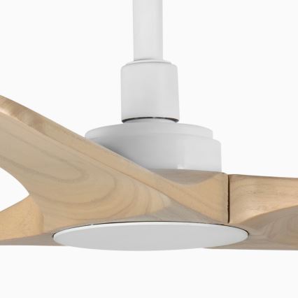 FARO 33805WT - Plafondventilator HEYWOOD S hout/wit diameter 90 cm Wi-Fi Tuya + afstandsbediening