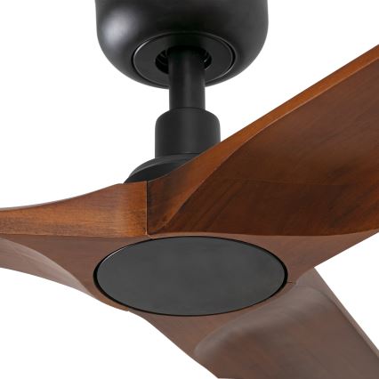FARO 33806WT - Plafondventilator HEYWOOD S hout/zwart Ø 90 cm Wi-Fi Tuya + afstandsbediening