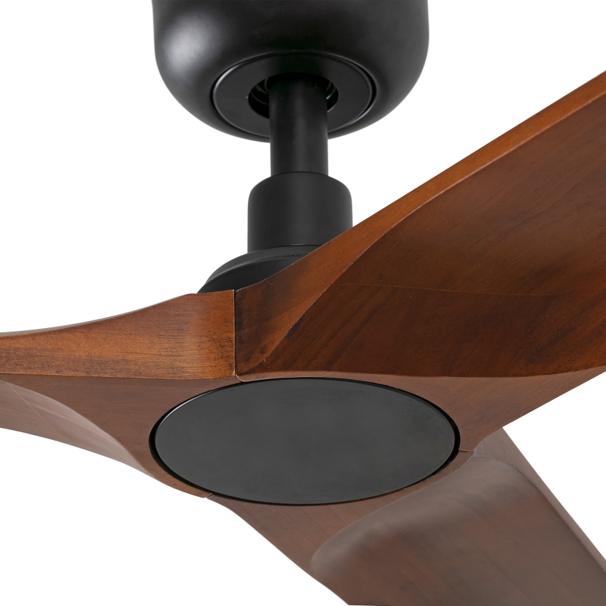 FARO 33806WT - Plafondventilator HEYWOOD S hout/zwart diameter 90 cm Wi-Fi Tuya + afstandsbediening