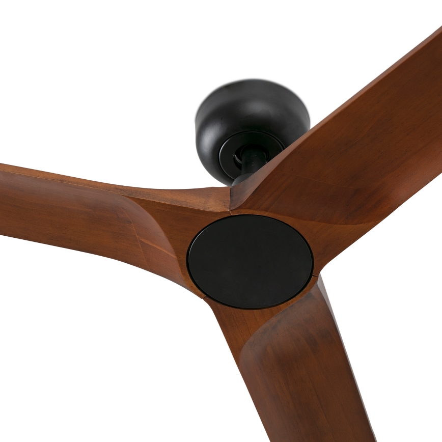 FARO 33806WT - Plafondventilator HEYWOOD S hout/zwart diameter 90 cm Wi-Fi Tuya + afstandsbediening