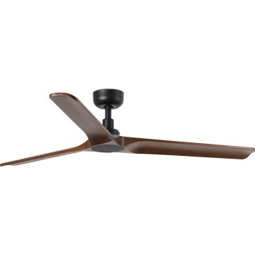 FARO 33809WT - Plafondventilator HEYWOOD L hout/zwart diameter 132 cm Wi-Fi Tuya + afstandsbediening