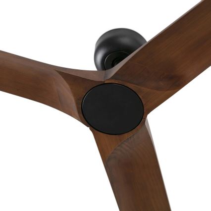 FARO 33809WT - Plafondventilator HEYWOOD L hout/zwart diameter 132 cm Wi-Fi Tuya + afstandsbediening