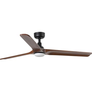 FARO 33809WT1S - LED-dimbare plafondventilator HEYWOOD L LED/10W/230V 2700/3000/4000K Ø 132 cm hout/zwart Wi-Fi Tuya + afstandsbediening
