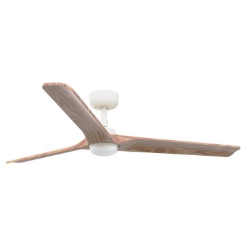 FARO 33810-1TW - LED dimbare plafondventilator HEYWOOD L LED/10W/230V 2700/4000/6000K hout/wit diameter 132 cm + afstandsbediening