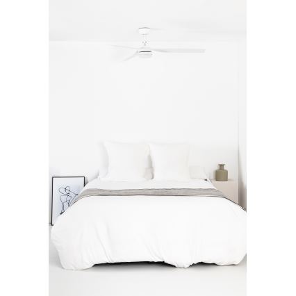 FARO 33814WT1S - LED dimbare plafondventilator PUNT M LED/18W/230V 2700/3000/4000K Ø 132 cm wit Wi‑Fi Tuya + afstandsbediening