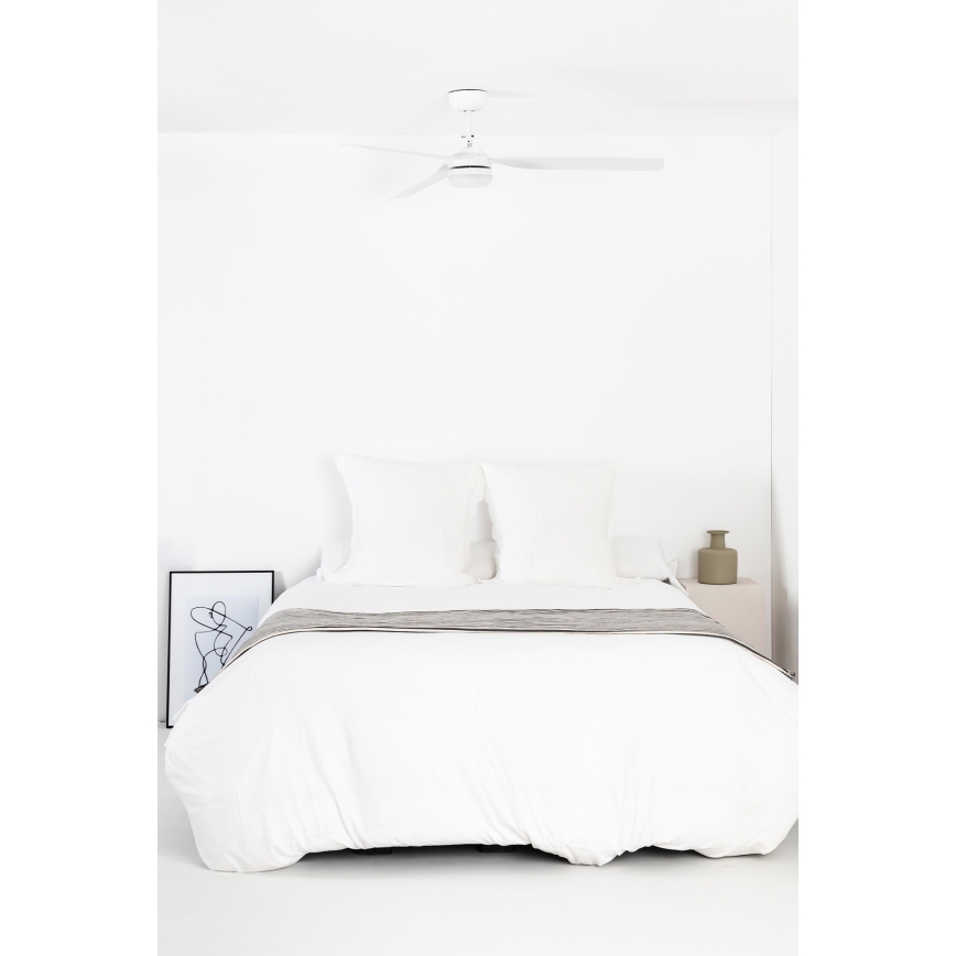 FARO 33814WT1S - LED dimbare plafondventilator PUNT M LED/18W/230V 2700/3000/4000K Ø 132 cm wit Wi‑Fi Tuya + afstandsbediening