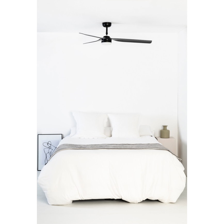 FARO 33815WT-21 - LED dimbare plafondventilator PUNT M LED/18W/230V 2700/3000/4000K zwart Ø 132 cm Wi-Fi Tuya + afstandsbediening