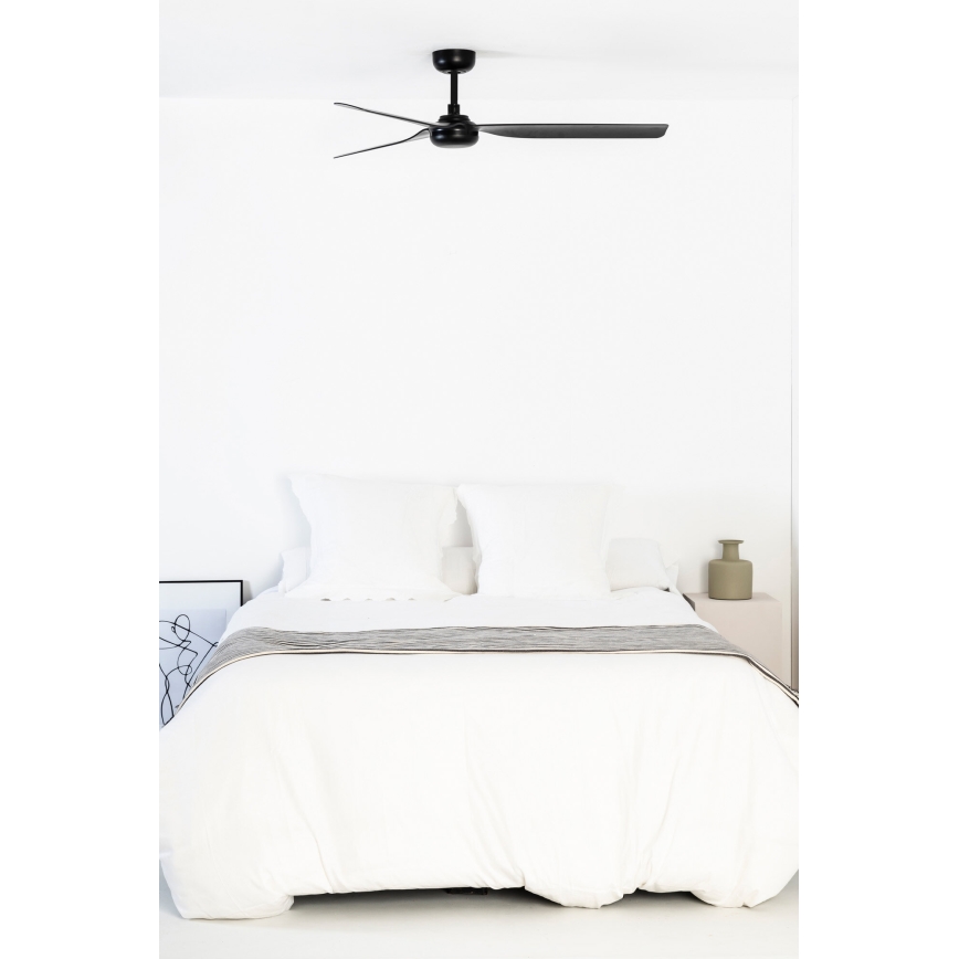 FARO 33815WT - Plafondventilator PUNT M zwart diameter 132 cm Wi-Fi Tuya + afstandsbediening