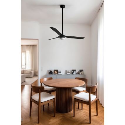 FARO 33815WT1S - Dimbare LED-plafondventilator PUNT M LED/18W/230V 2700/3000/4000K Ø 132 cm zwart Wi-Fi Tuya + afstandsbediening