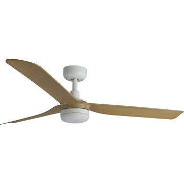 FARO 33816WT-20 - LED dimbare plafondventilator PUNT M LED/18W/230V bruin/wit diameter 132 cm Wi-Fi Tuya + afstandsbediening