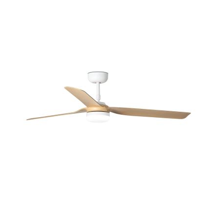 FARO 33816WT-20 - LED-dimbare plafondventilator PUNT M LED/18W/230V bruin/wit Ø 132 cm Wi‑Fi Tuya + afstandsbediening