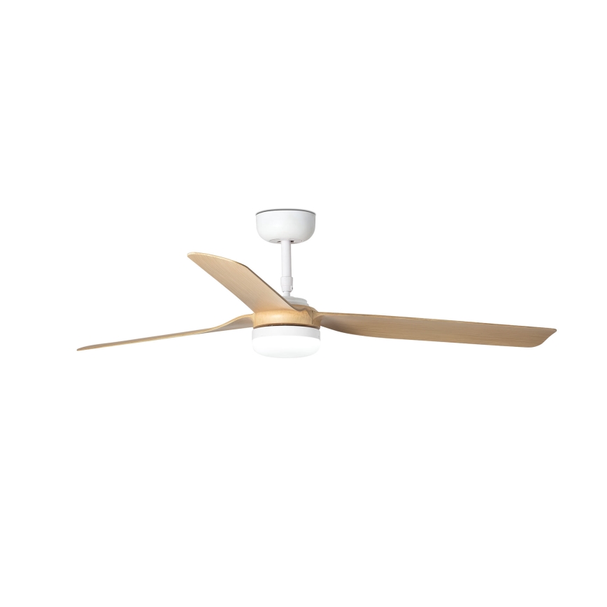 FARO 33816WT-20 - LED-dimbare plafondventilator PUNT M LED/18W/230V bruin/wit Ø 132 cm Wi‑Fi Tuya + afstandsbediening