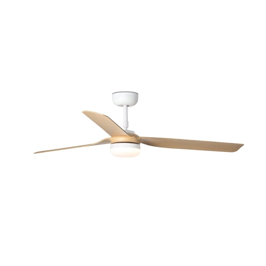 FARO 33816WT-20 - LED-dimbare plafondventilator PUNT M LED/18W/230V bruin/wit Ø 132 cm Wi‑Fi Tuya + afstandsbediening