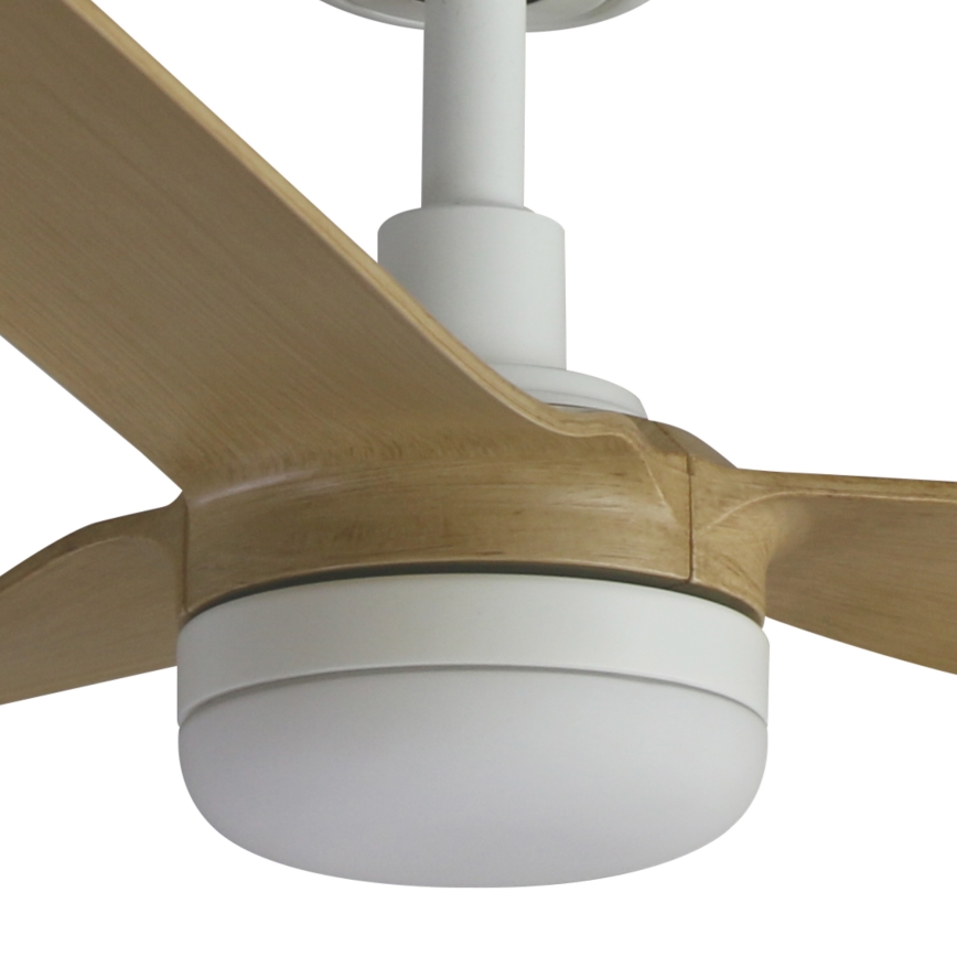 FARO 33816WT-20 - LED-dimbare plafondventilator PUNT M LED/18W/230V bruin/wit Ø 132 cm Wi‑Fi Tuya + afstandsbediening