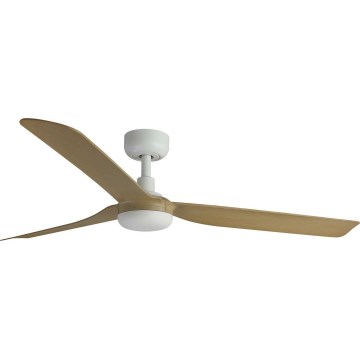 FARO 33816WT - Plafondventilator PUNT M bruin/wit diameter 132 cm Wi-Fi Tuya + afstandsbediening