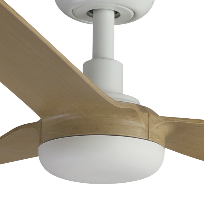 FARO 33816WT - Plafondventilator PUNT M bruin/wit diameter 132 cm Wi-Fi Tuya + afstandsbediening