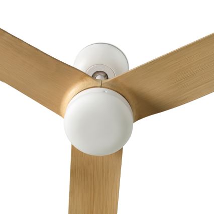 FARO 33816WT - Plafondventilator PUNT M bruin/wit diameter 132 cm Wi-Fi Tuya + afstandsbediening
