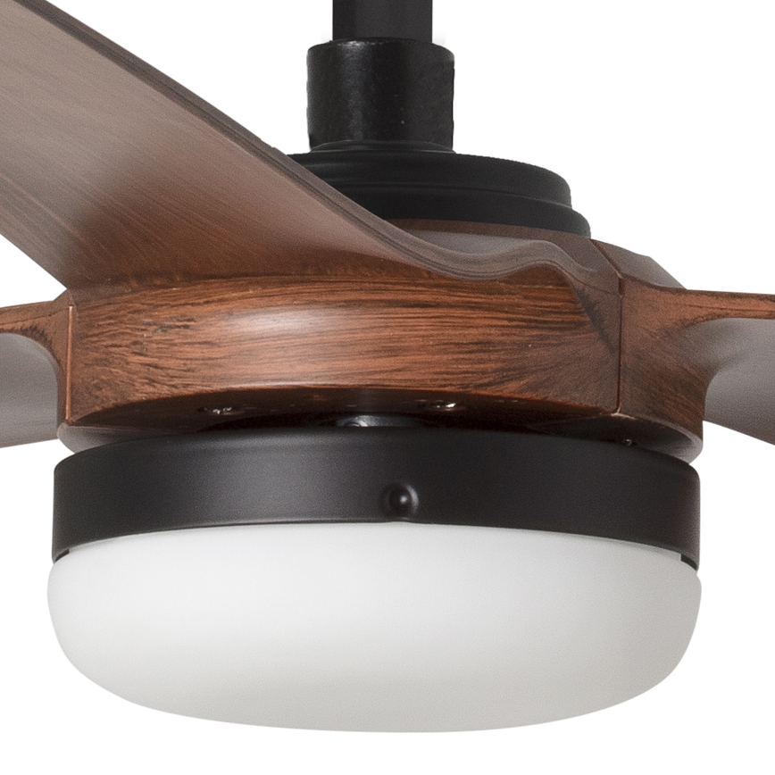 FARO 33817WT-21 - LED dimbare plafondventilator PUNT M LED/18W/230V bruin/zwart diameter 132 cm Wi-Fi Tuya + afstandsbediening